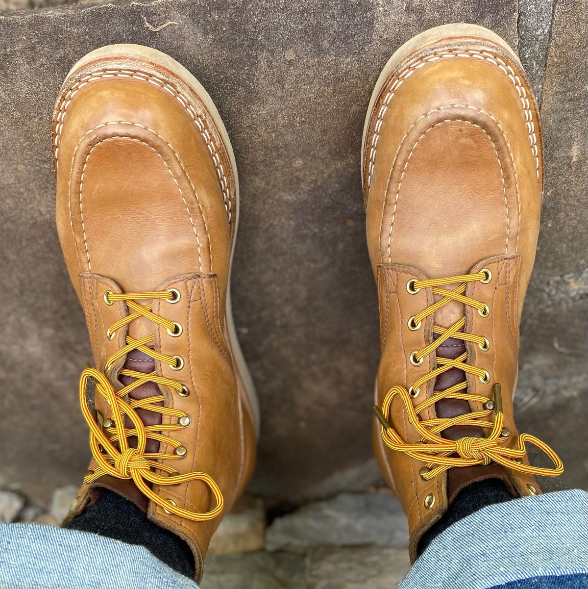 Photo by escapedTexan on September 3, 2023 of the Nicks Moc Toe in Seidel 1964 Tan.