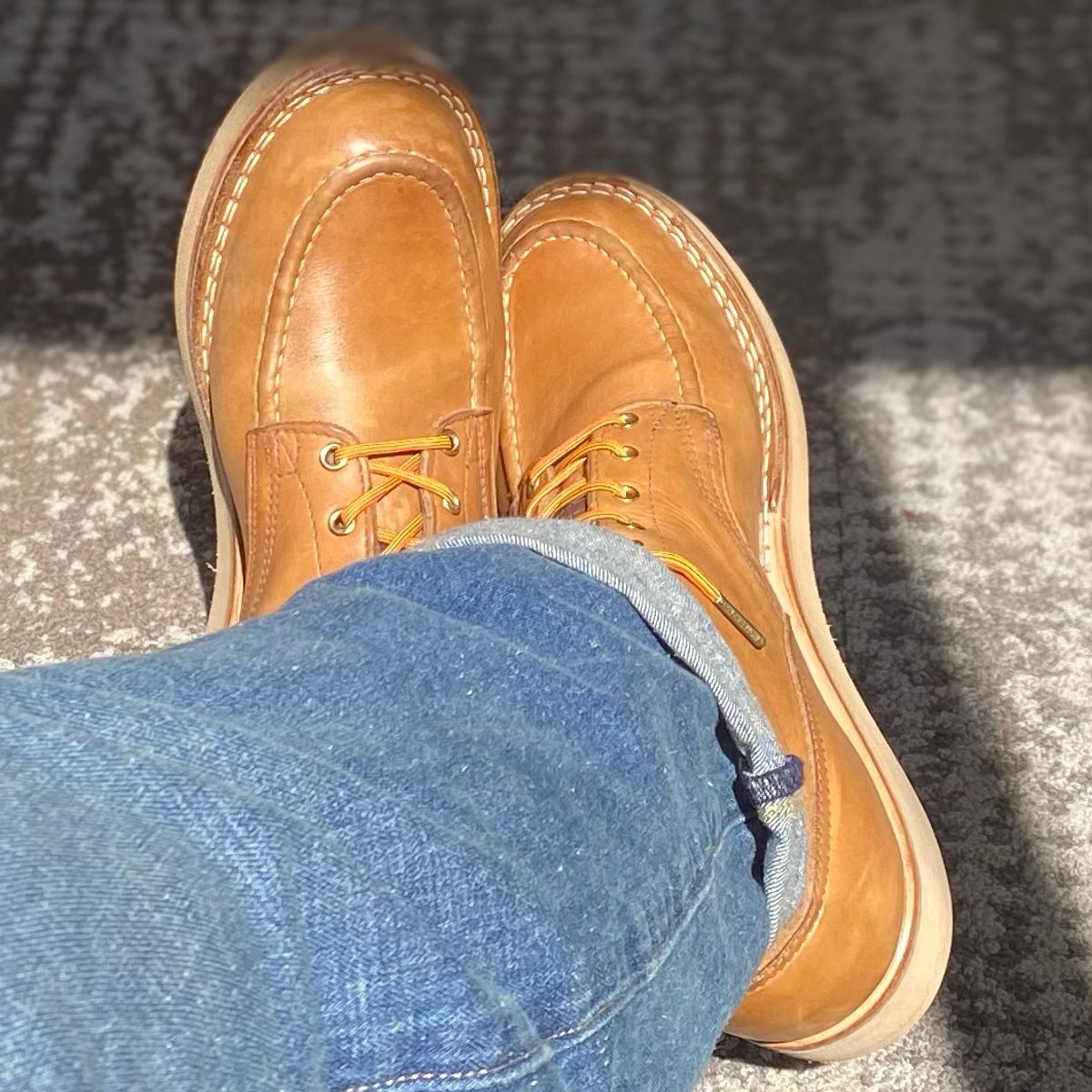 Photo by escapedTexan on September 11, 2023 of the Nicks Moc Toe in Seidel 1964 Tan.