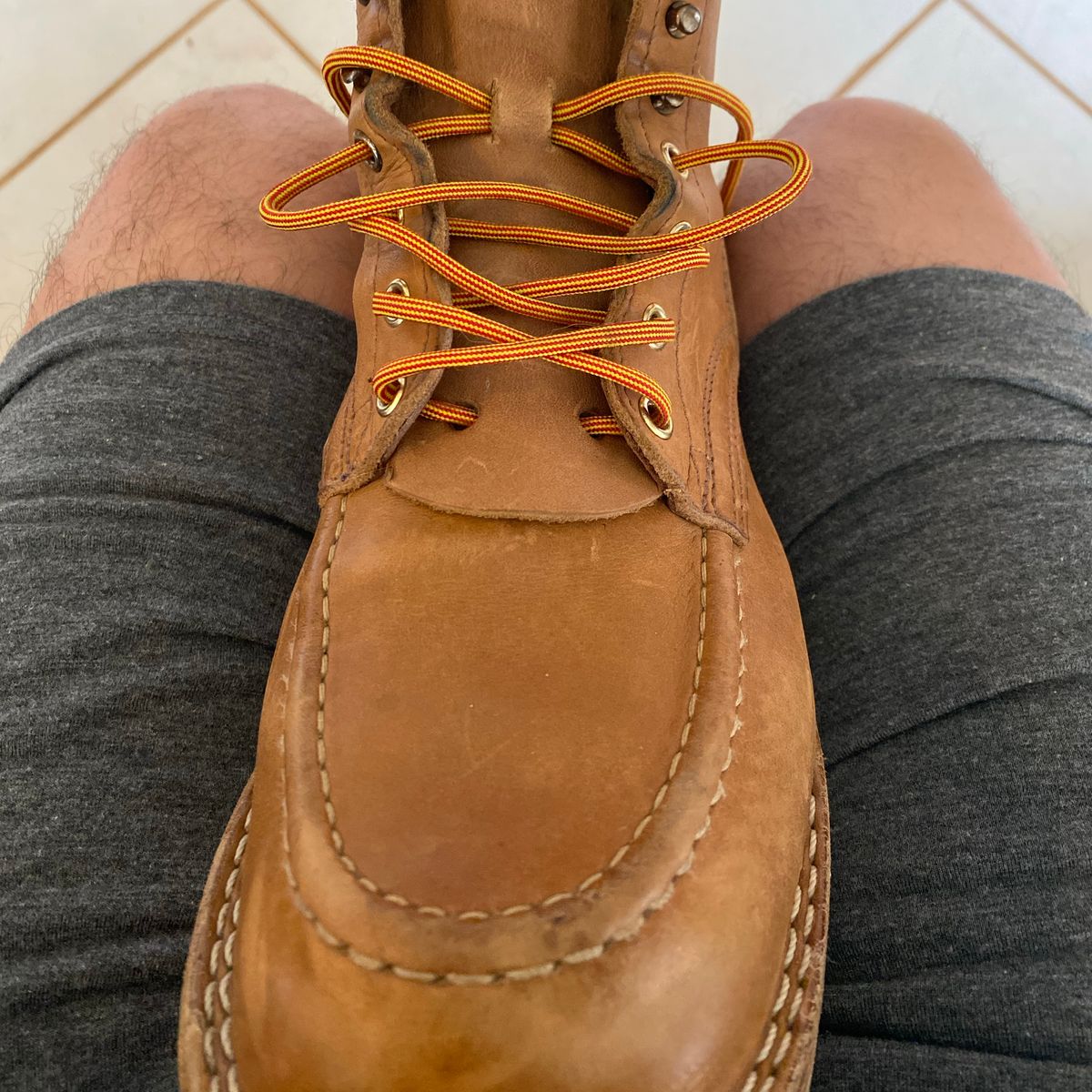 Photo by escapedTexan on October 11, 2023 of the Nicks Moc Toe in Seidel 1964 Tan.