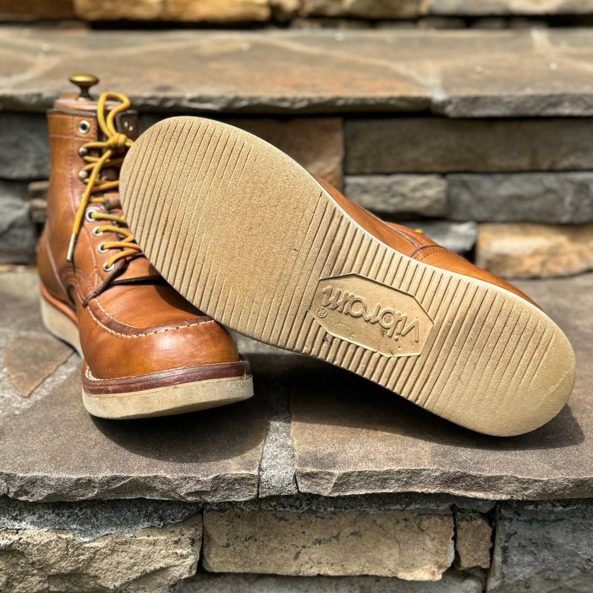 Photo by escapedTexan on April 28, 2024 of the Nicks Moc Toe in Seidel 1964 Tan.