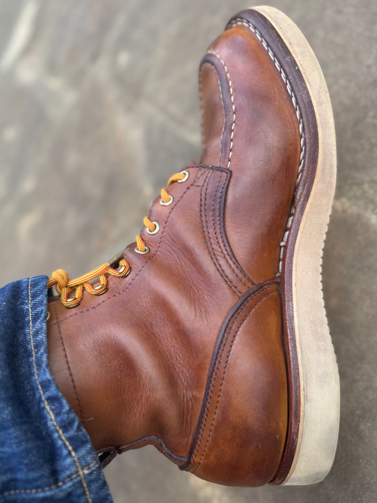 Photo by escapedTexan on April 5, 2025 of the Nicks Moc Toe in Seidel 1964 Tan.