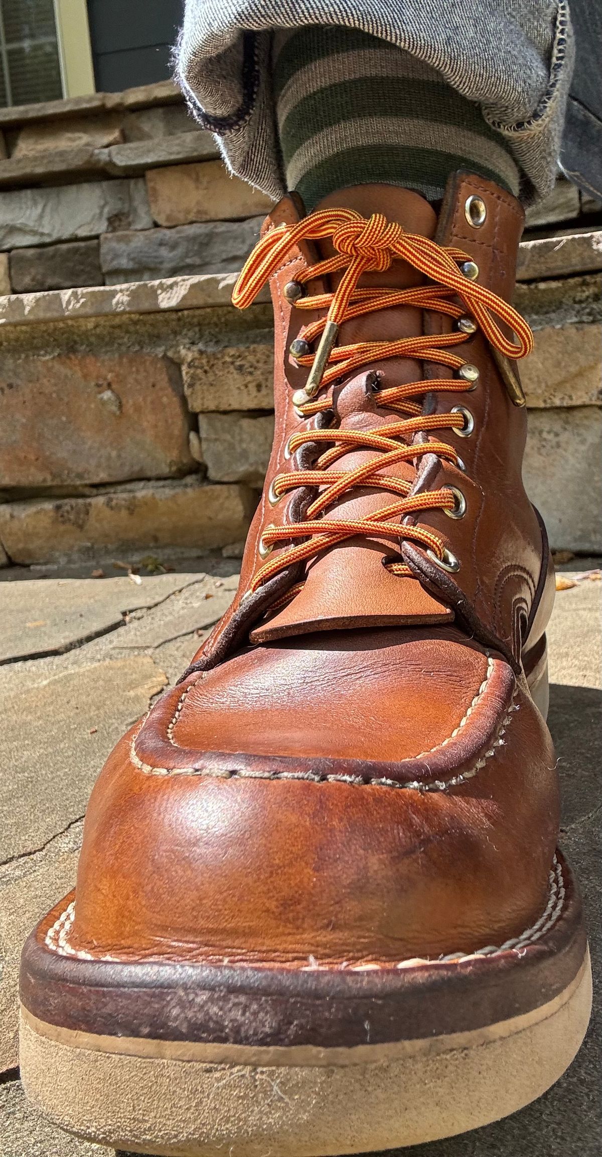 Photo by escapedTexan on April 5, 2025 of the Nicks Moc Toe in Seidel 1964 Tan.