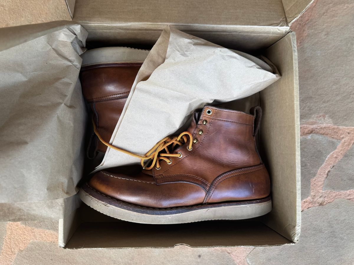 Photo by escapedTexan on April 5, 2025 of the Nicks Moc Toe in Seidel 1964 Tan.