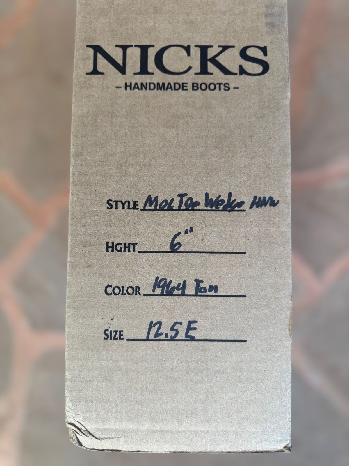 Photo by escapedTexan on April 5, 2025 of the Nicks Moc Toe in Seidel 1964 Tan.