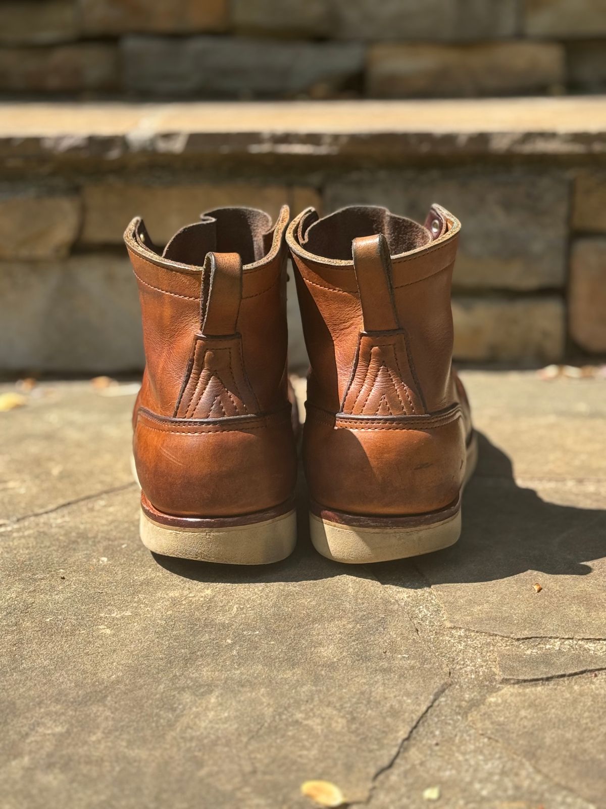 Photo by escapedTexan on April 5, 2025 of the Nicks Moc Toe in Seidel 1964 Tan.