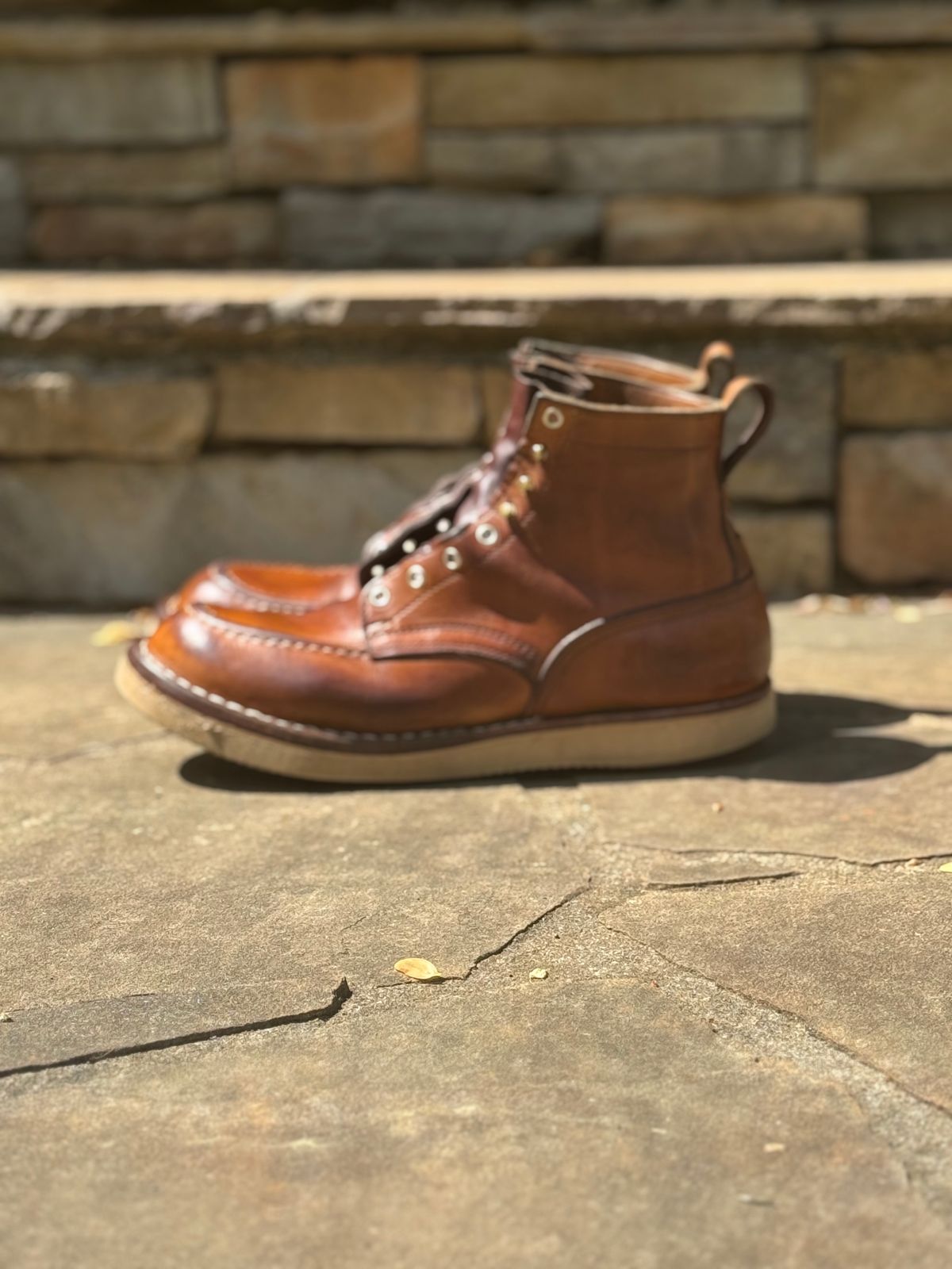 Photo by escapedTexan on April 5, 2025 of the Nicks Moc Toe in Seidel 1964 Tan.