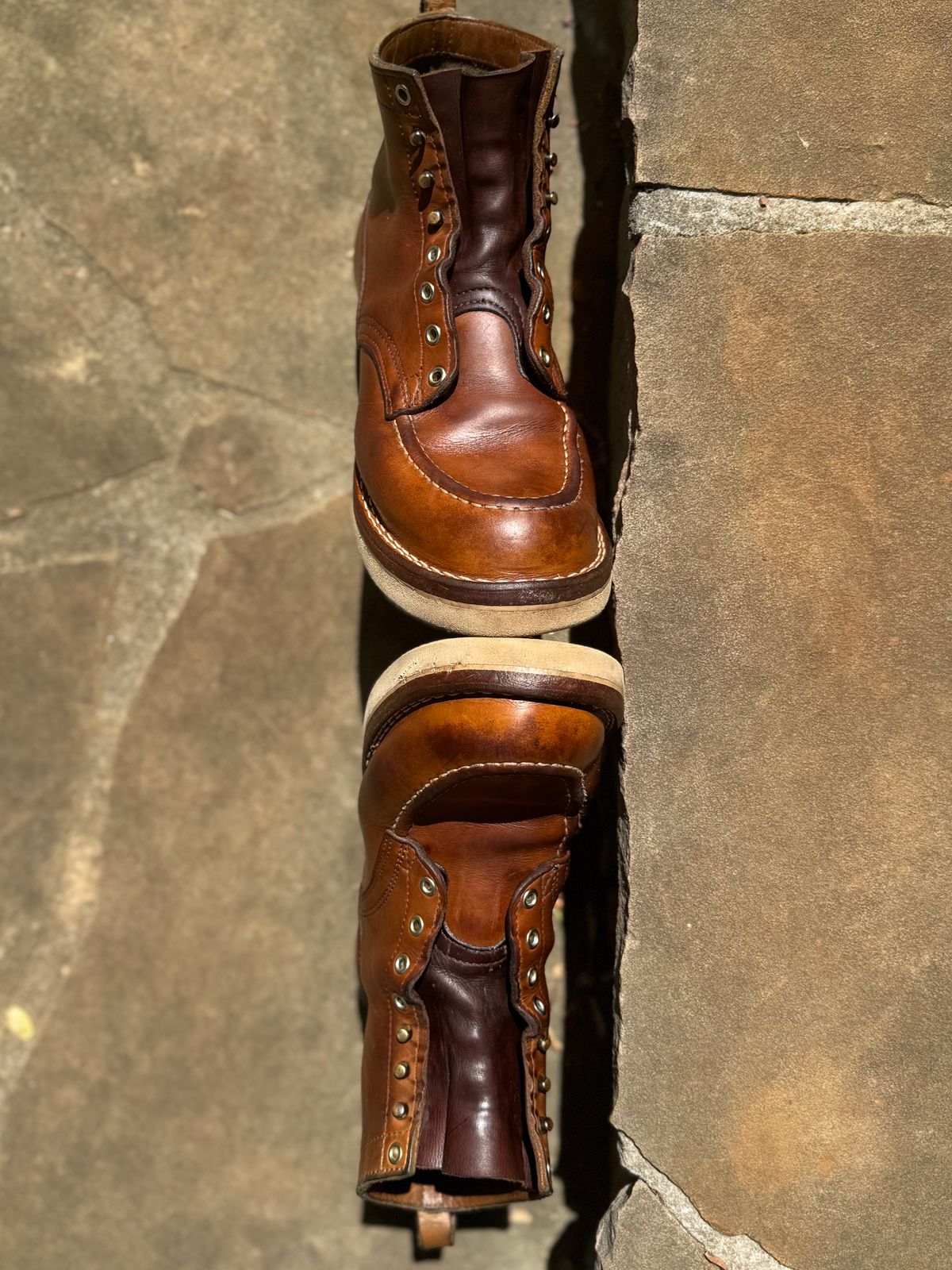 Photo by escapedTexan on April 5, 2025 of the Nicks Moc Toe in Seidel 1964 Tan.