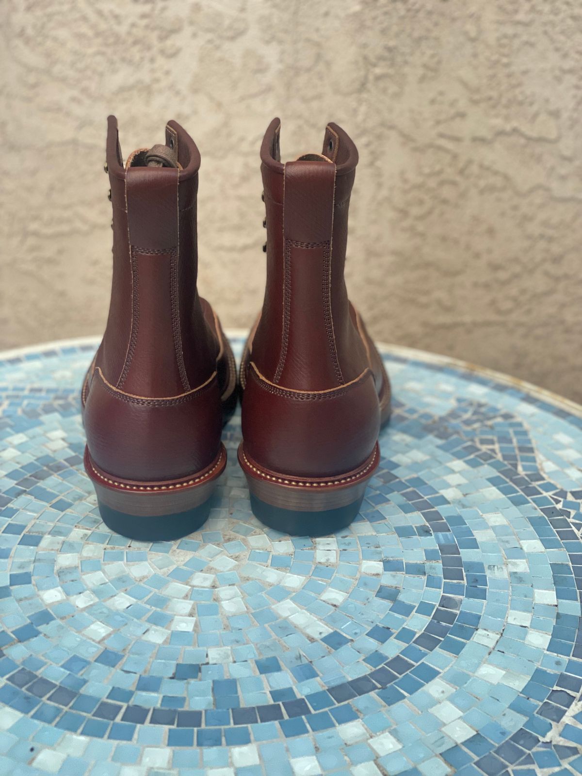 Photo by parkle__ on October 1, 2023 of the Flame Panda Monkey Boot in J&FJ Baker Brown Russian Calf.