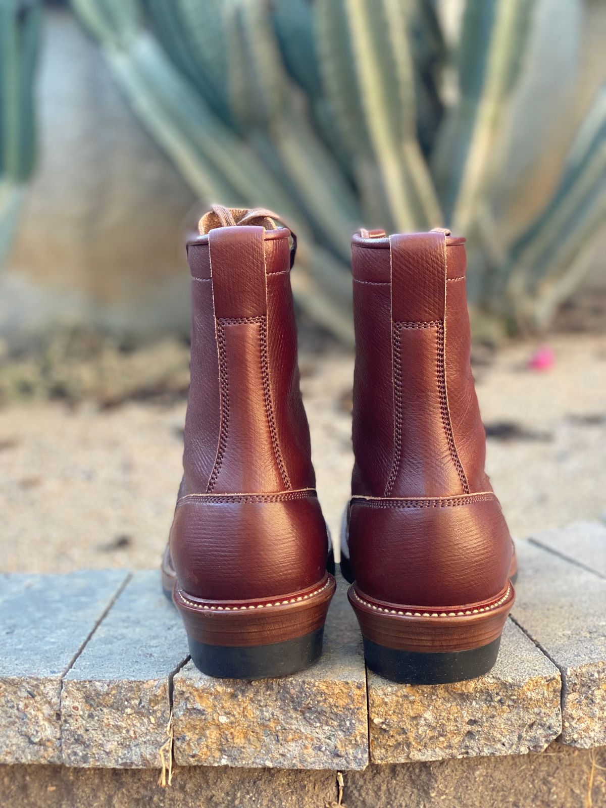 Photo by parkle__ on November 5, 2023 of the Flame Panda Monkey Boot in J&FJ Baker Brown Russian Calf.