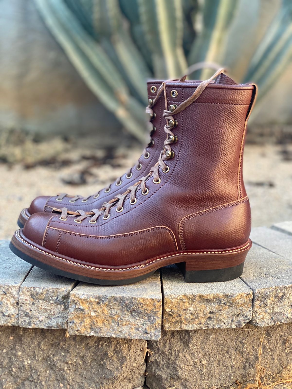 Photo by parkle__ on November 5, 2023 of the Flame Panda Monkey Boot in J&FJ Baker Brown Russian Calf.