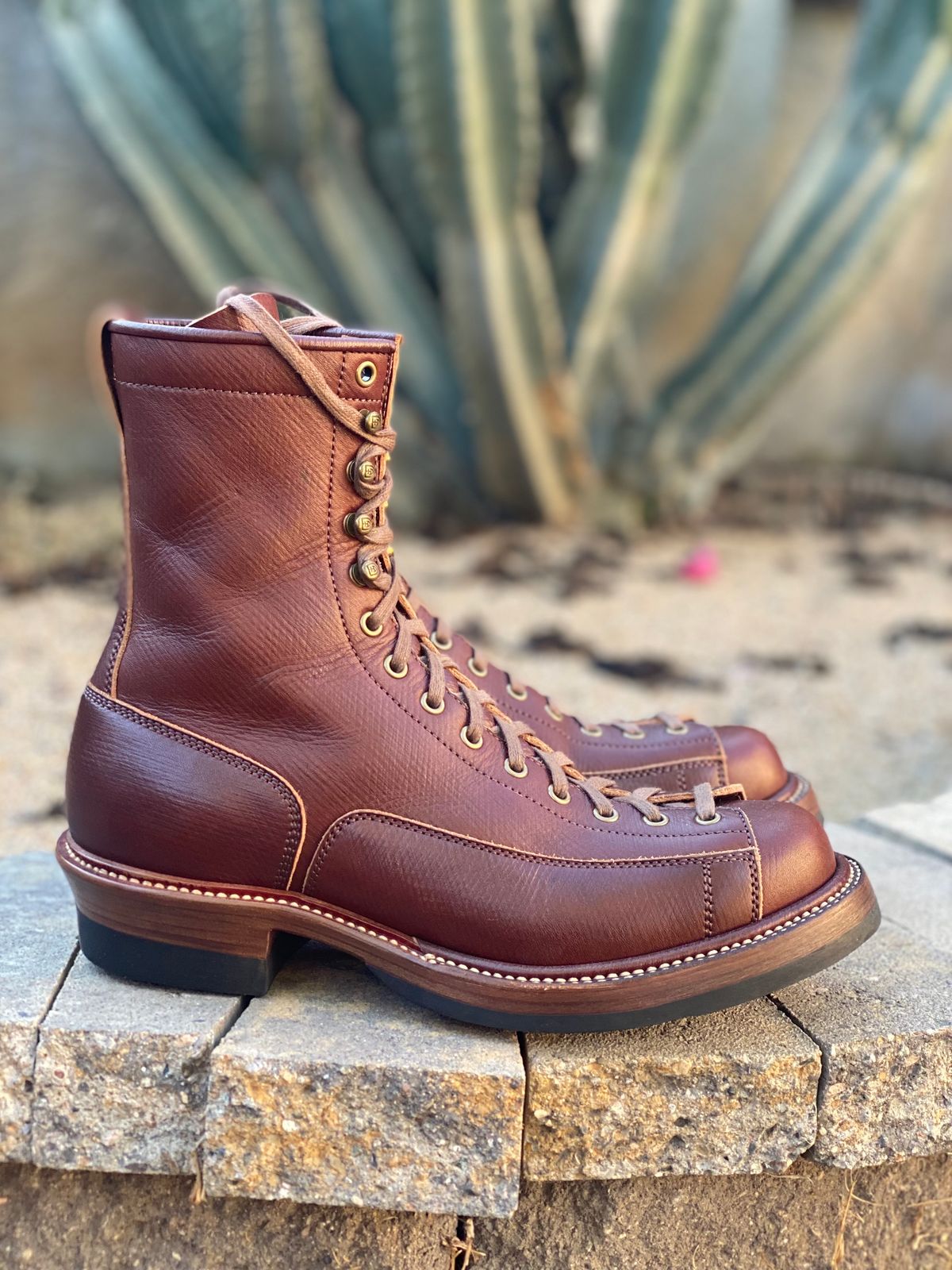 Photo by parkle__ on November 5, 2023 of the Flame Panda Monkey Boot in J&FJ Baker Brown Russian Calf.