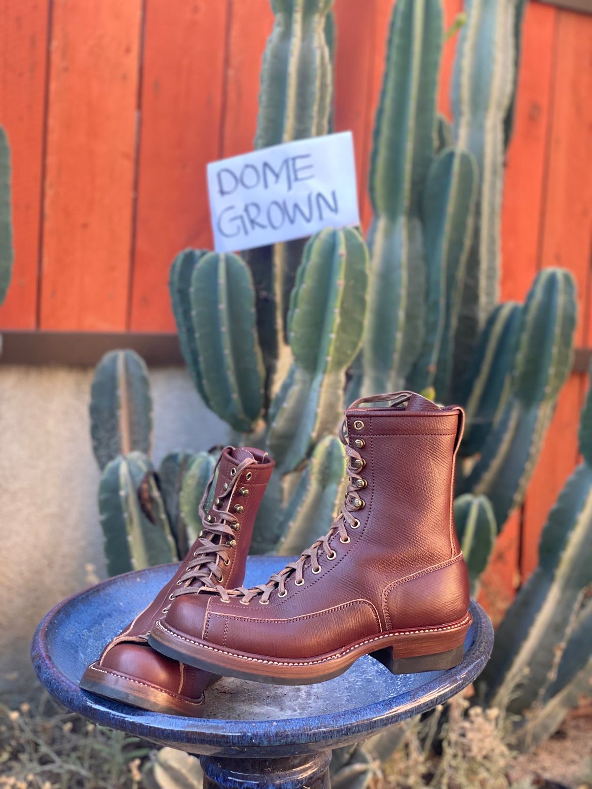 Photo by parkle__ on November 5, 2023 of the Flame Panda Monkey Boot in J&FJ Baker Brown Russian Calf.