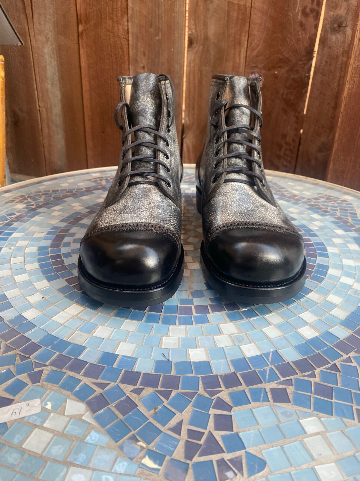Photo by parkle__ on November 4, 2022 of the Iron Boots 5515 in Black Italy Waxed Bullhide.