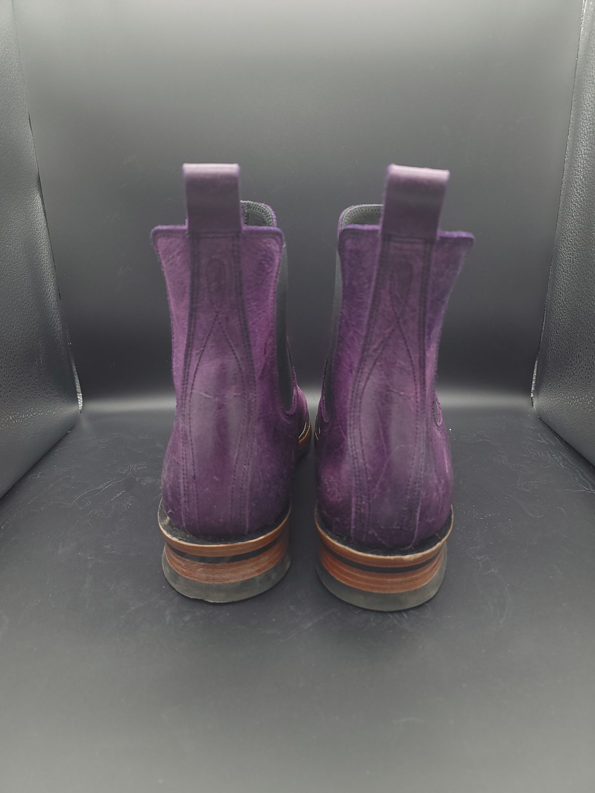 Photo by jinn35 on March 4, 2024 of the Fortis Boots El Primero in C.F. Stead Crazy Cow Royal Purple.