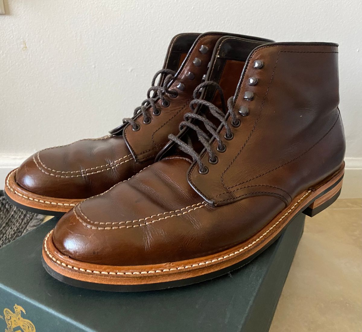 Photo by rahb on March 2, 2023 of the Alden Indy Boot in Horween Brown Chromexcel.