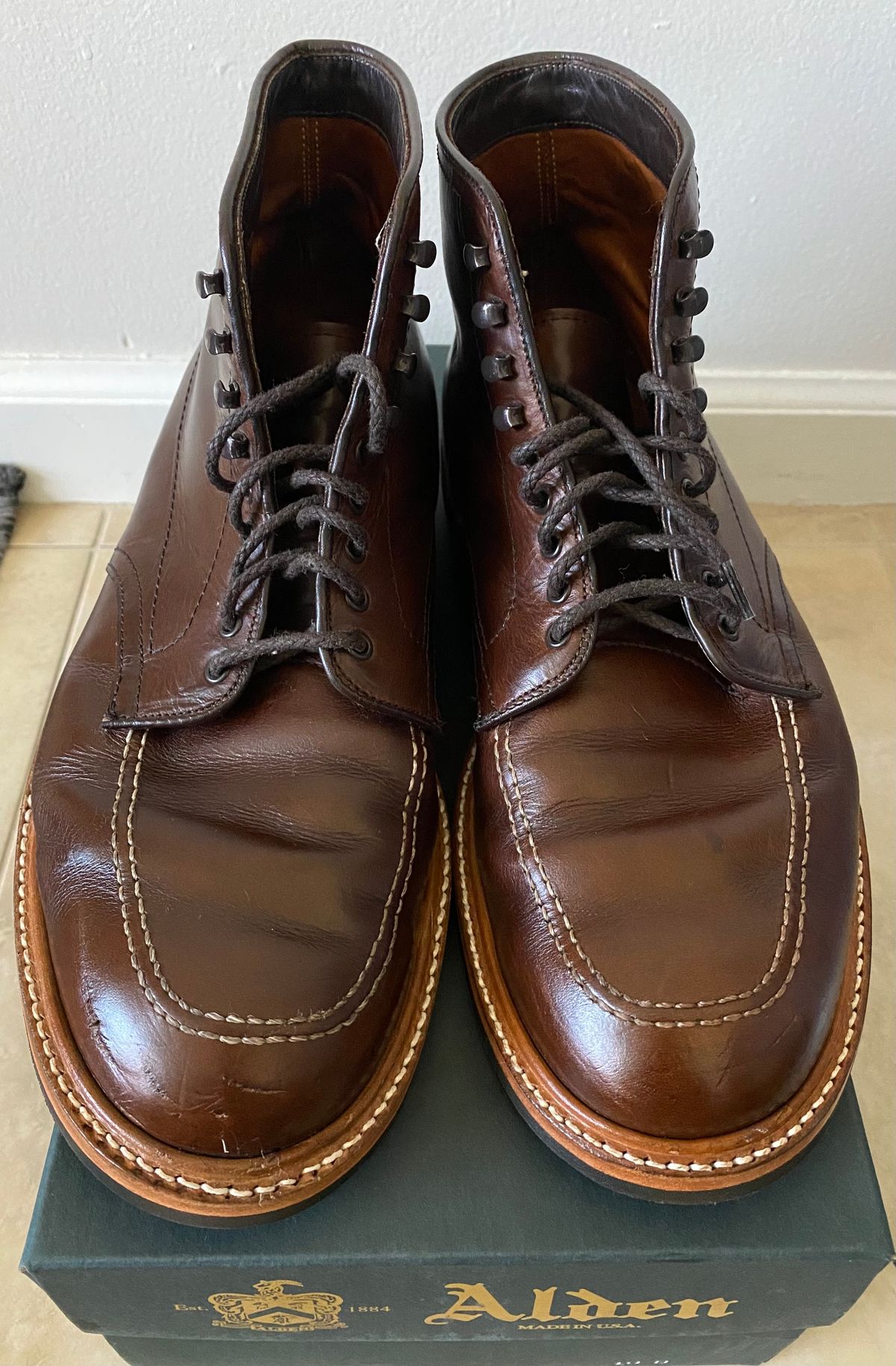 Photo by rahb on March 2, 2023 of the Alden Indy Boot in Horween Brown Chromexcel.