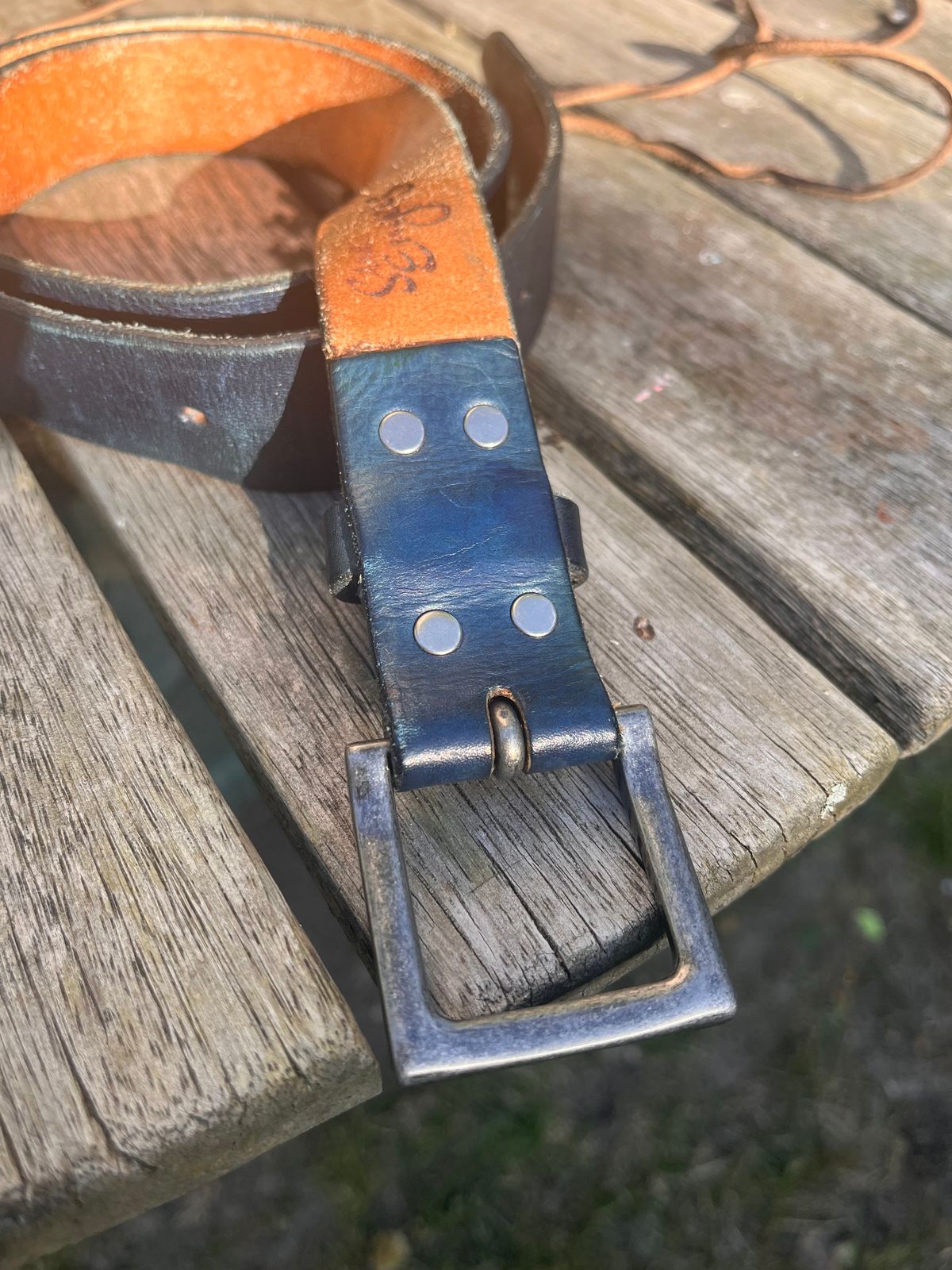 Photo by Dannflow on March 2, 2026 of the Sue engels Veg Tan Blue in Teacore Blue Veg Tan.