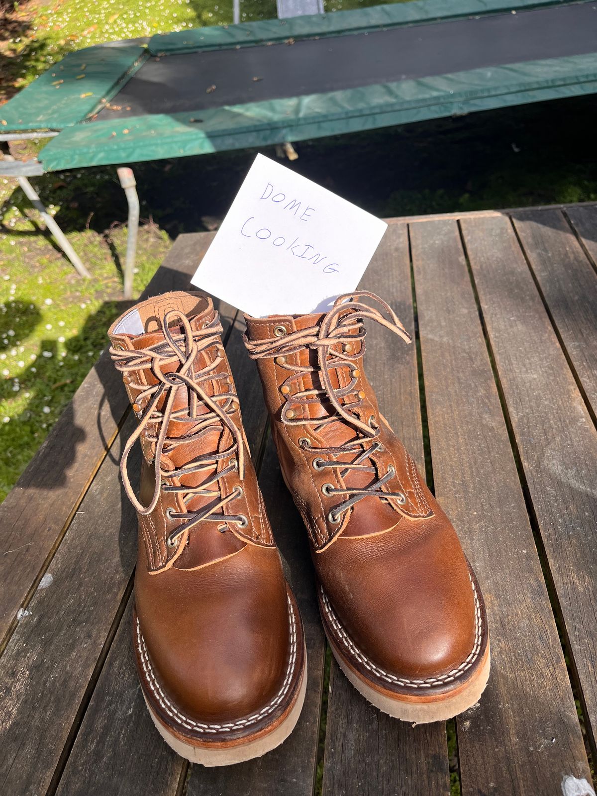 Photo by Dannflow on November 1, 2025 of the Nicks Free Range in Horween British Tan Chromexcel.