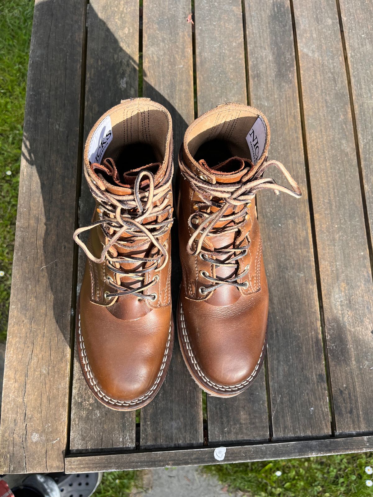 Photo by Dannflow on November 1, 2025 of the Nicks Free Range in Horween British Tan Chromexcel.