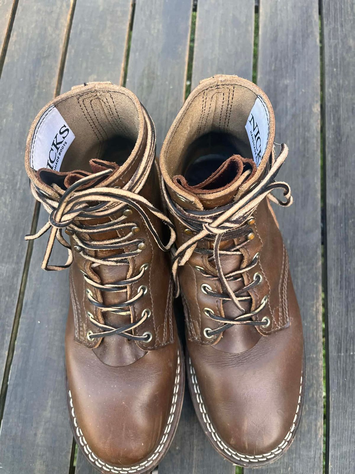 Photo by Dannflow on December 1, 2025 of the Nicks Free Range in Horween British Tan Chromexcel.