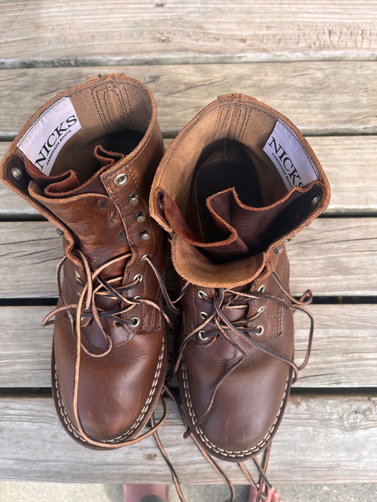 Photo by Dannflow on January 2, 2026 of the Nicks Free Range in Horween British Tan Chromexcel.