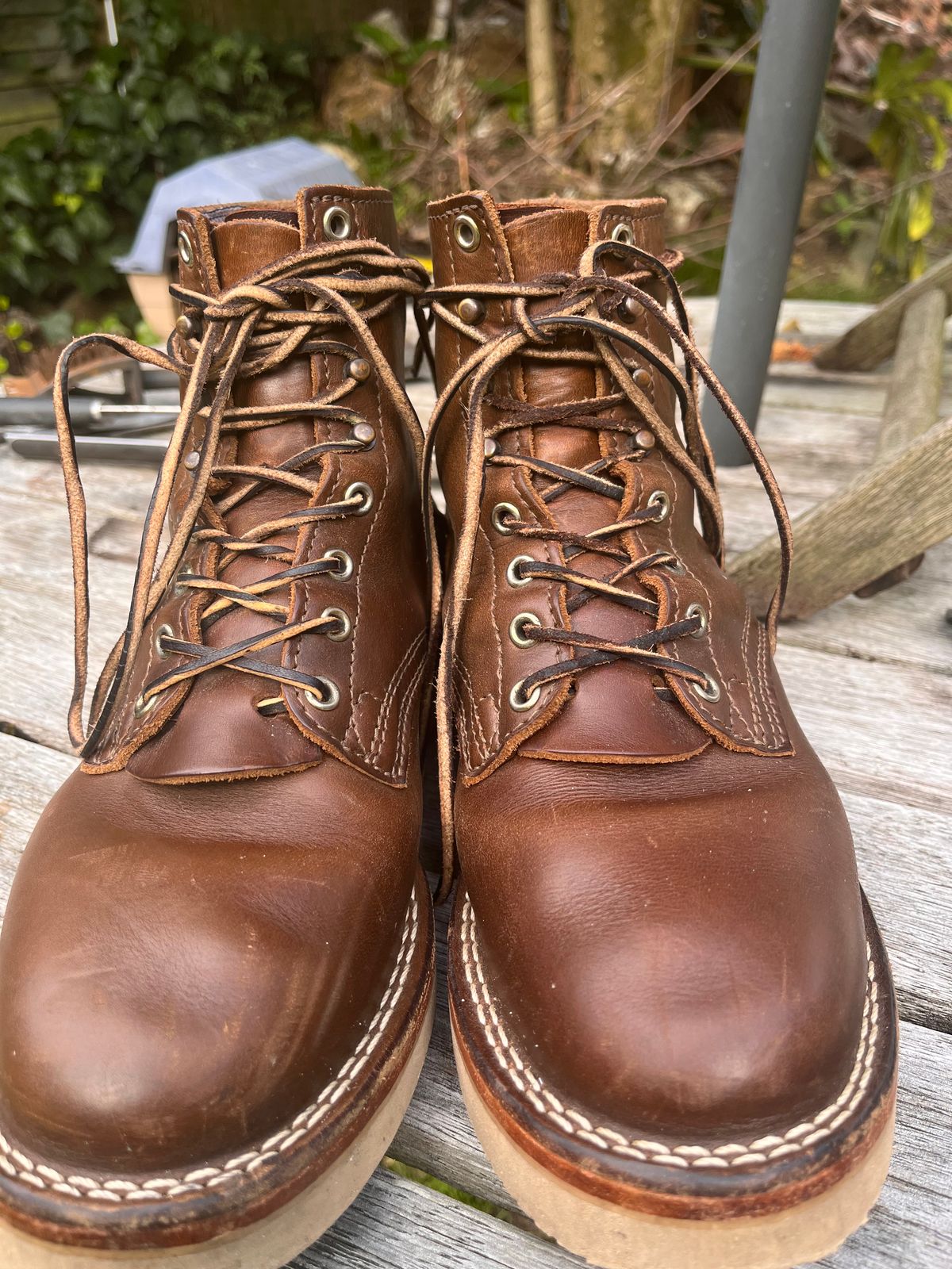 Photo by Dannflow on February 3, 2026 of the Nicks Free Range in Horween British Tan Chromexcel.