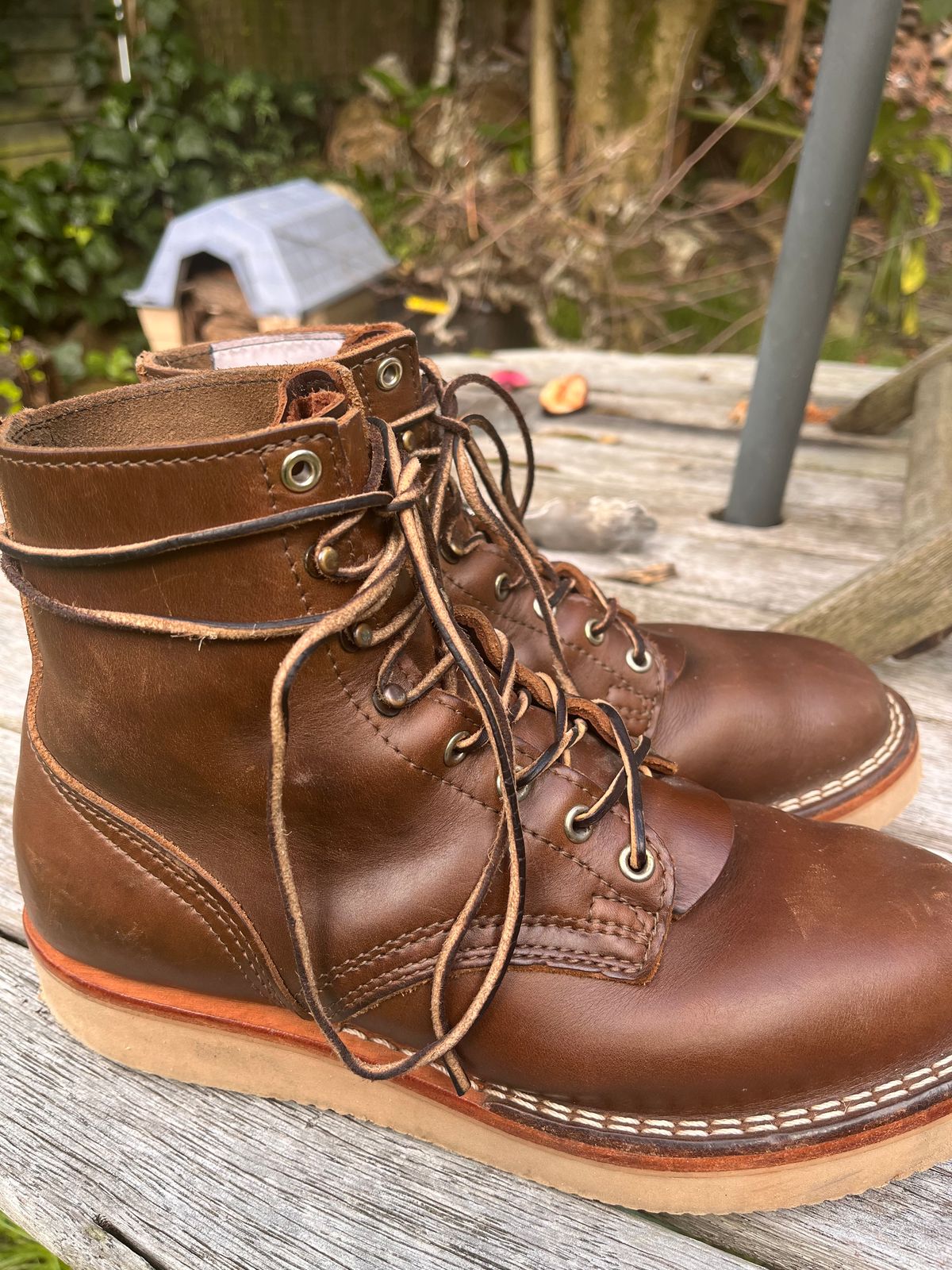 Photo by Dannflow on February 3, 2026 of the Nicks Free Range in Horween British Tan Chromexcel.