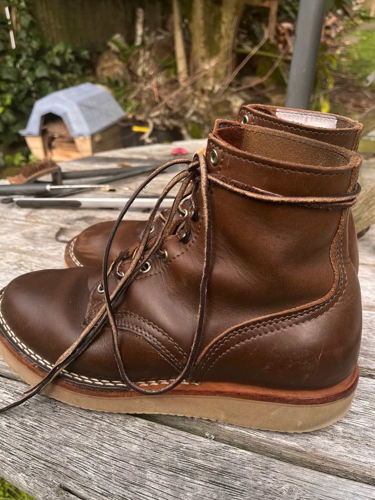 Photo by Dannflow on February 3, 2026 of the Nicks Free Range in Horween British Tan Chromexcel.