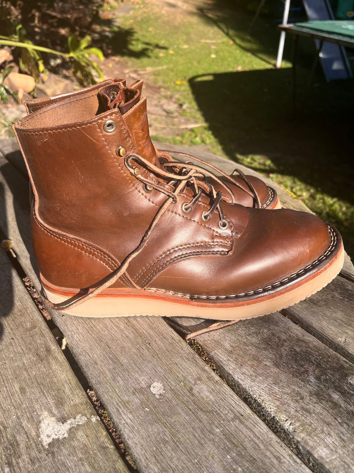 Photo by Dannflow on March 2, 2026 of the Nicks Free Range in Horween British Tan Chromexcel.