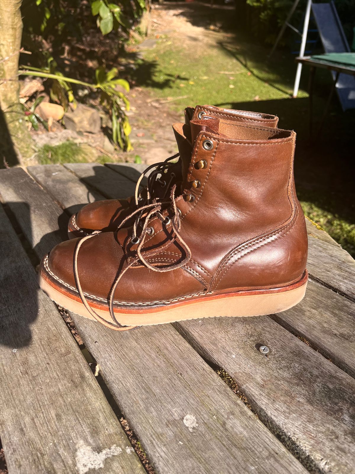 Photo by Dannflow on March 2, 2026 of the Nicks Free Range in Horween British Tan Chromexcel.