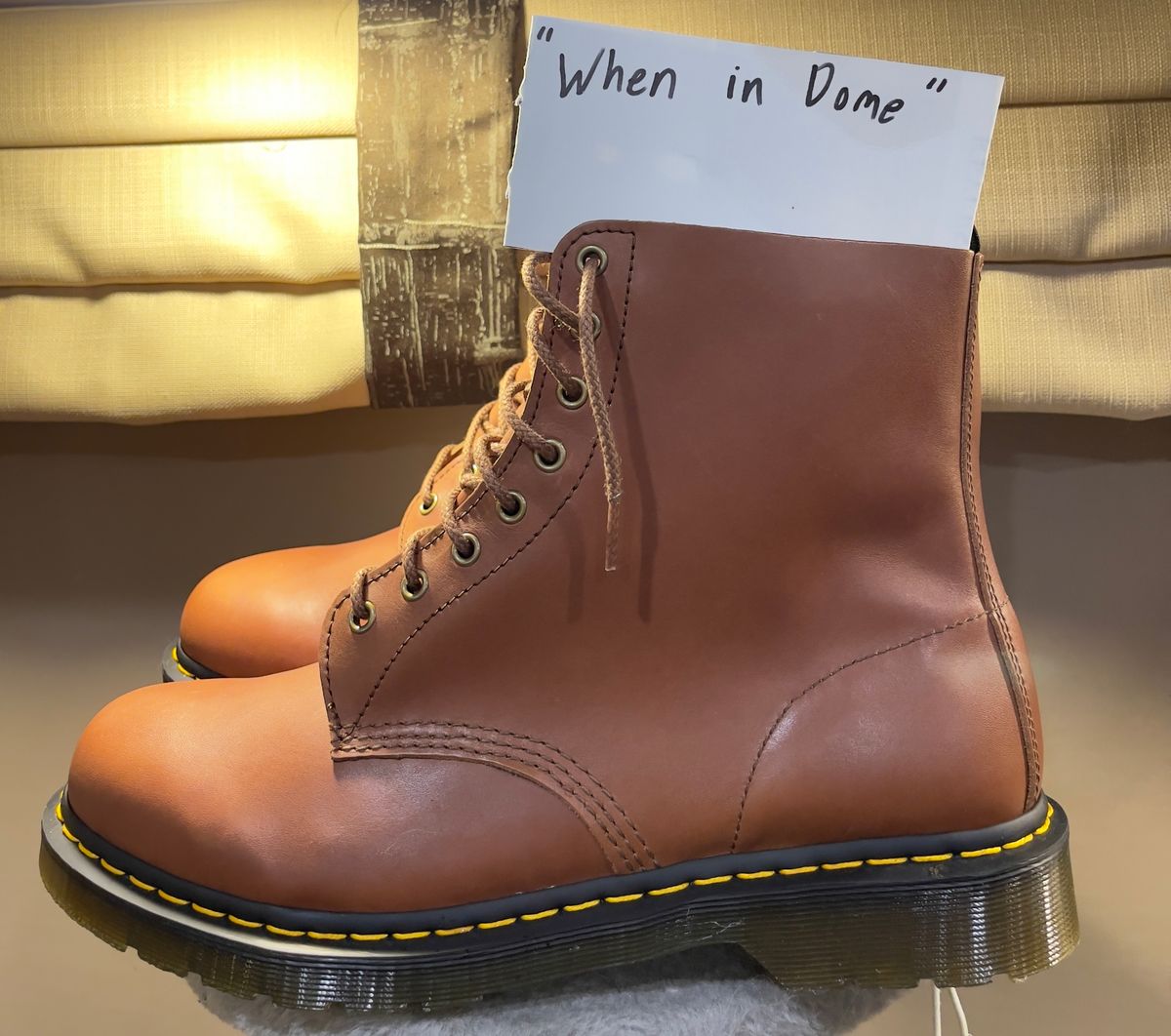 Photo by kylocheff on November 5, 2024 of the Doc Martens 1460 in Carrara Veg Tan.