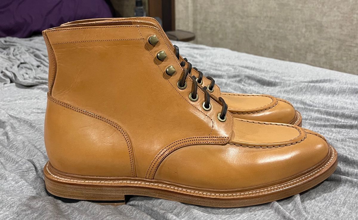 Photo by kylocheff on November 1, 2023 of the Grant Stone Ottawa Boot in Badalassi Carlo Natural Minerva.