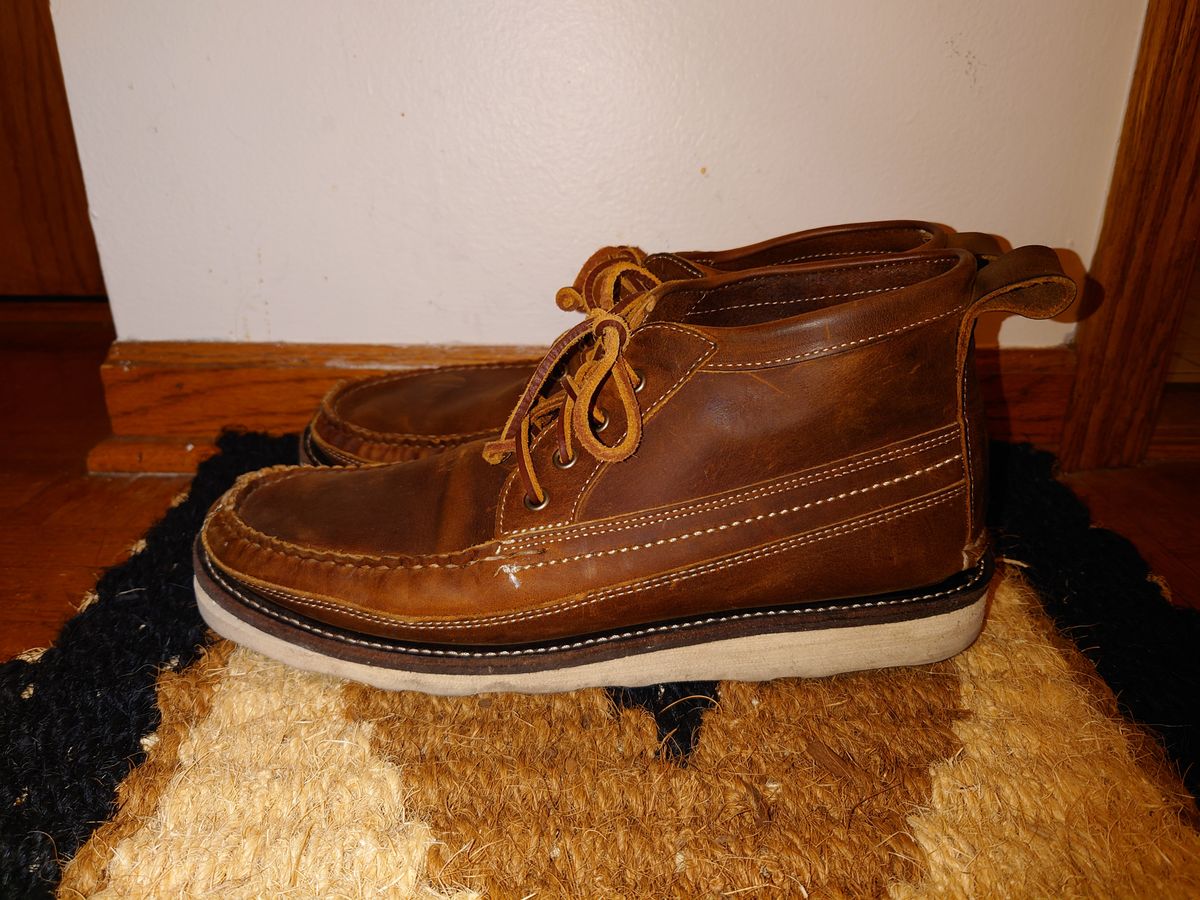 Photo by Exsufflicate on October 3, 2025 of the Easymoc Scout Boot in Seidel Trail Crazy Horse.