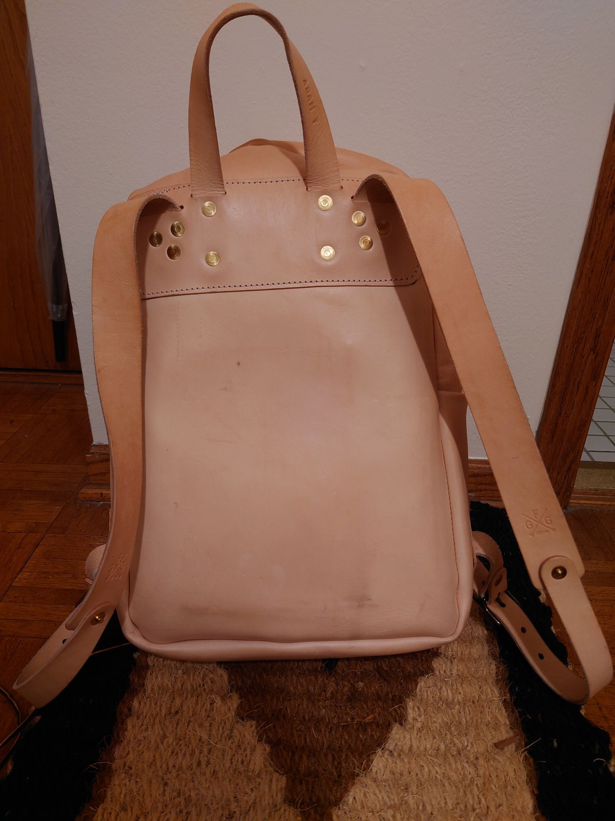 Photo by Exsufflicate on November 6, 2025 of the Go Forth Goods Classic Zippered Leather Backpack in Unknown Natural Veg Tan.