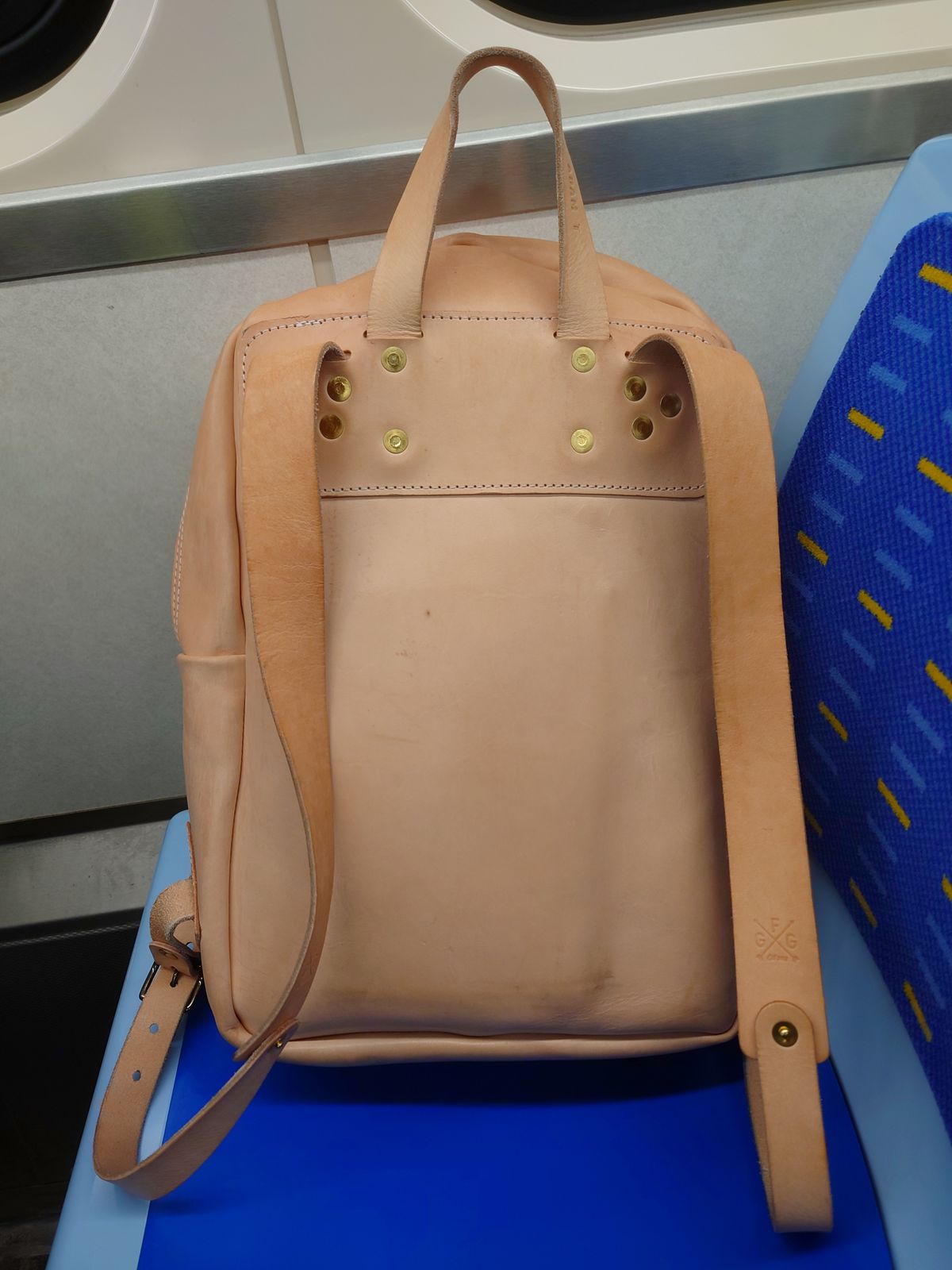 Photo by Exsufflicate on December 6, 2025 of the Go Forth Goods Classic Zippered Leather Backpack in Unknown Natural Veg Tan.