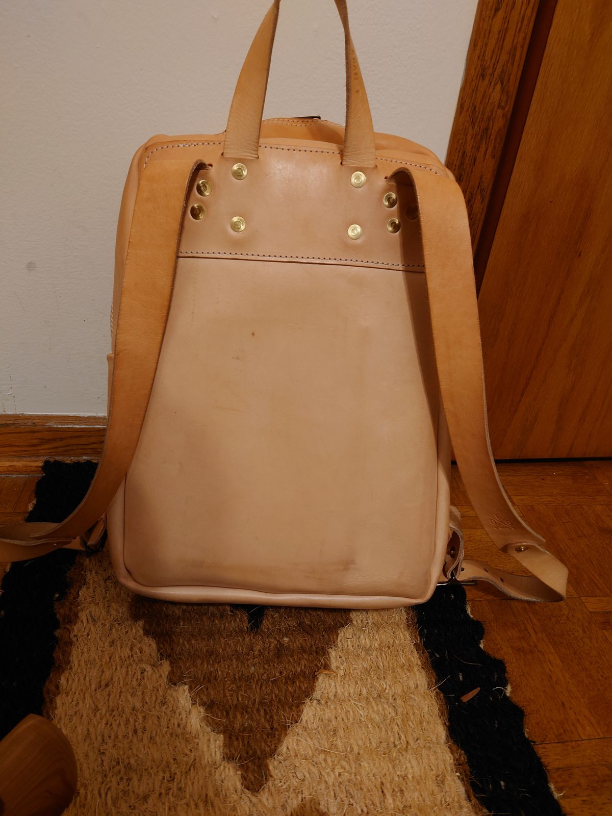 Photo by Exsufflicate on January 5, 2026 of the Go Forth Goods Classic Zippered Leather Backpack in Unknown Natural Veg Tan.