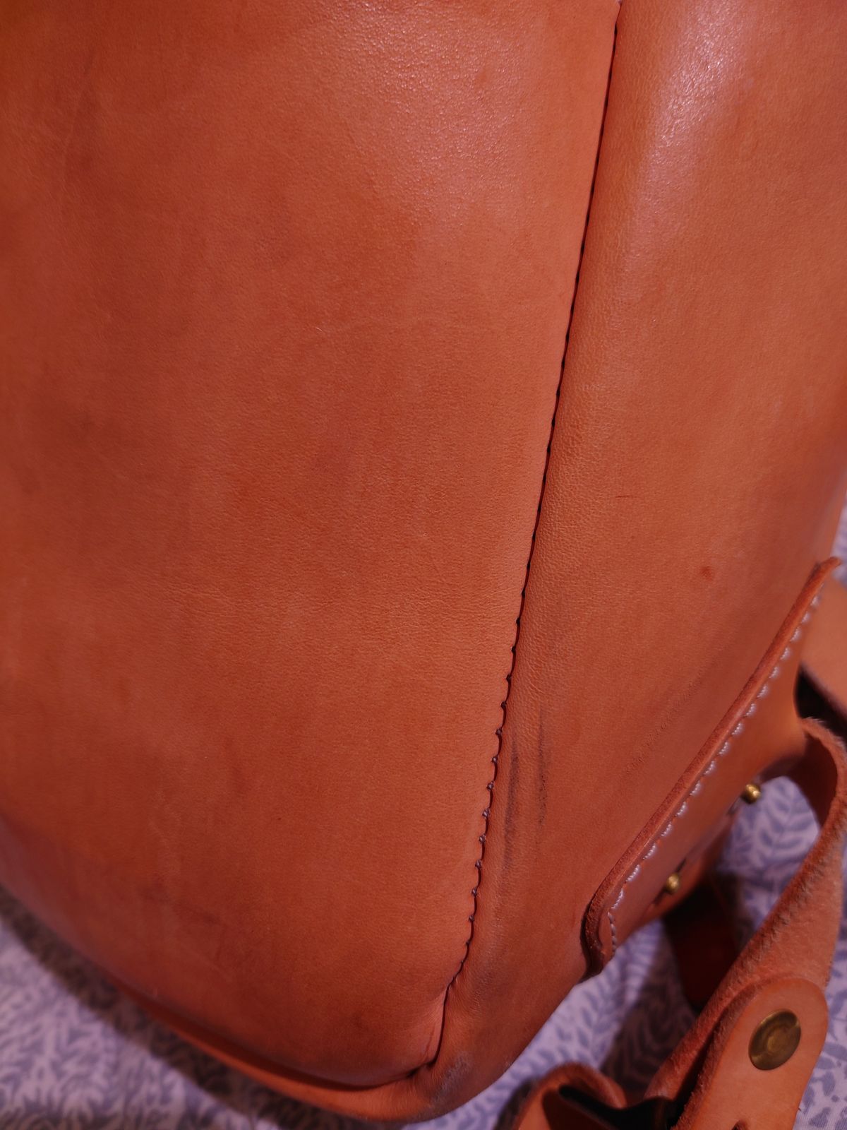 Photo by Exsufflicate on April 6, 2026 of the Go Forth Goods Classic Zippered Leather Backpack in Unknown Natural Veg Tan.