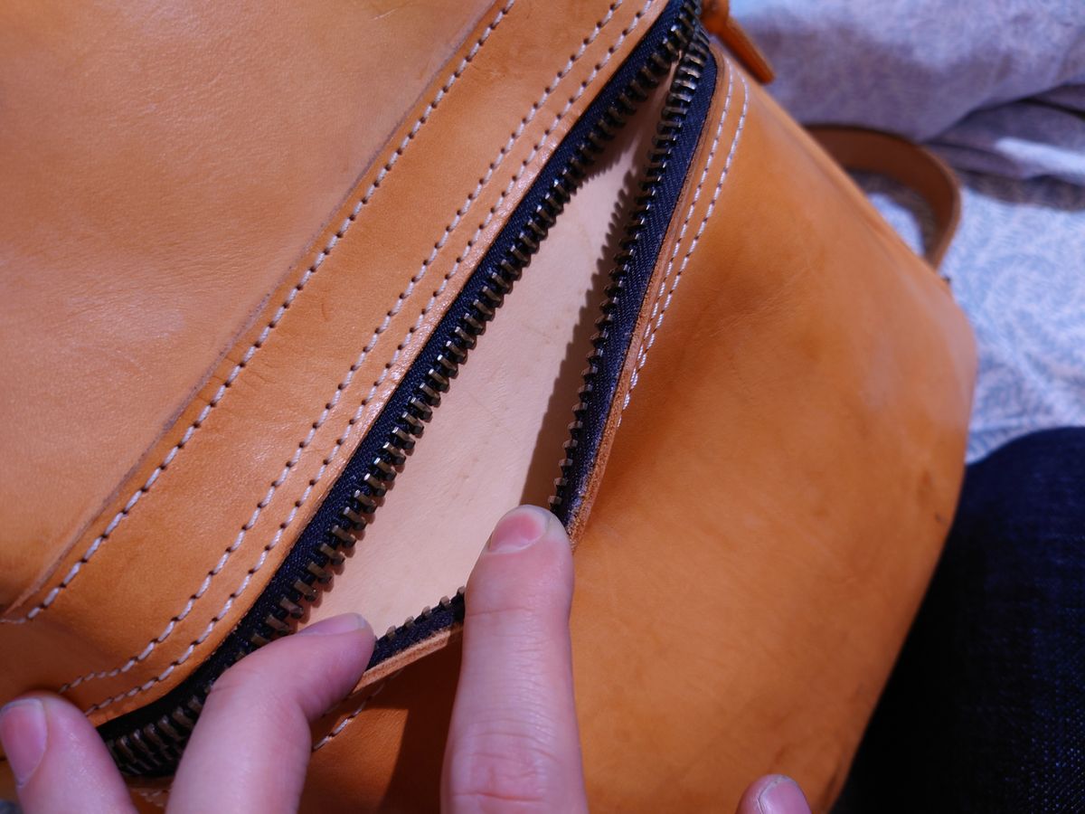 Photo by Exsufflicate on April 6, 2026 of the Go Forth Goods Classic Zippered Leather Backpack in Unknown Natural Veg Tan.