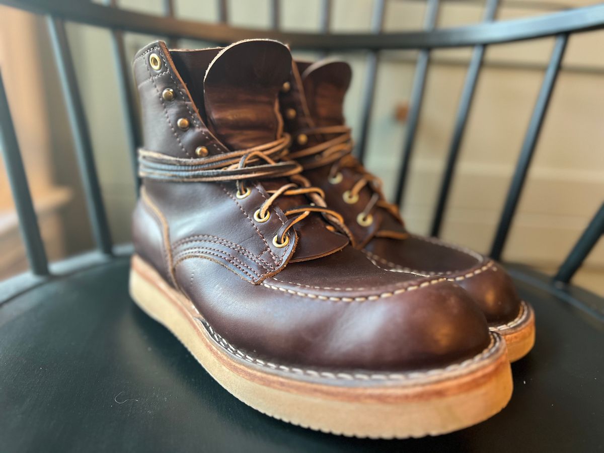 Photo by goblutes on October 21, 2023 of the Nicks Moc Toe in Horween Brown Chromexcel.