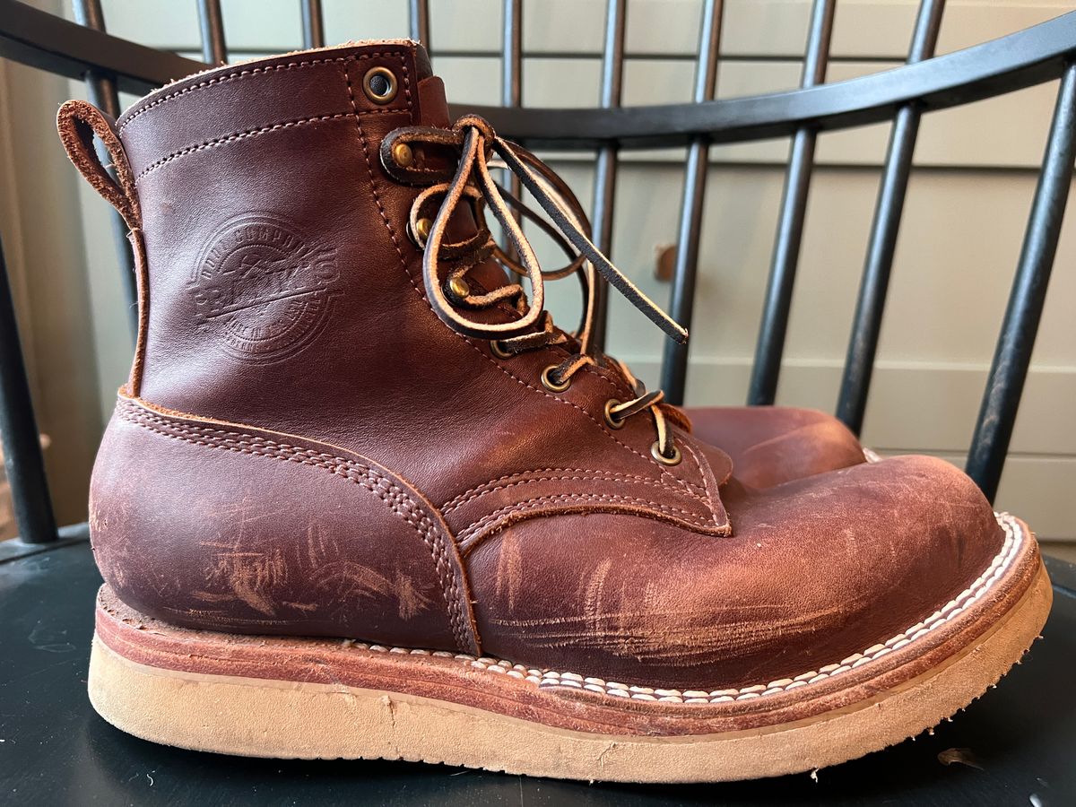 Photo by goblutes on December 16, 2024 of the Frank's Boots Rainier in Seidel Chocolate.