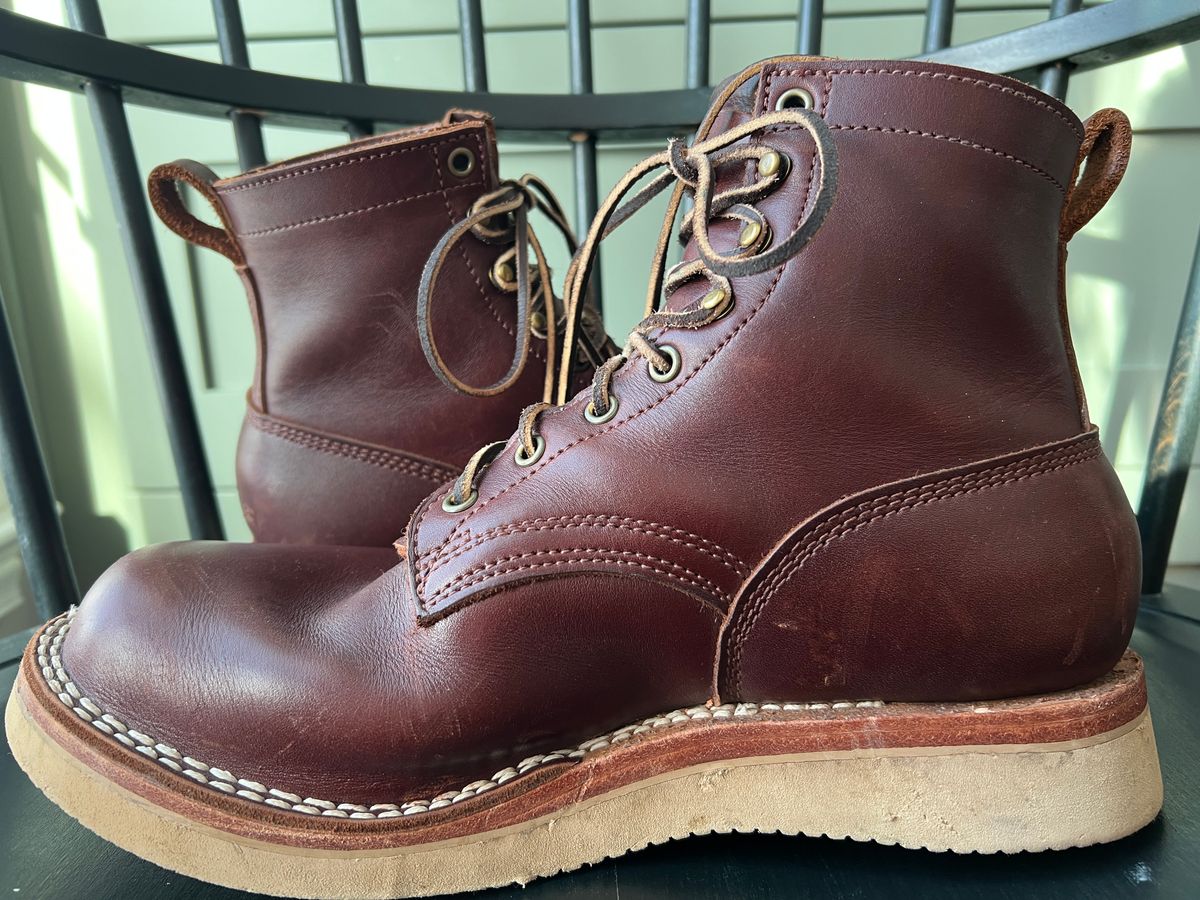 Photo by goblutes on January 11, 2025 of the Frank's Boots Rainier in Seidel Chocolate.