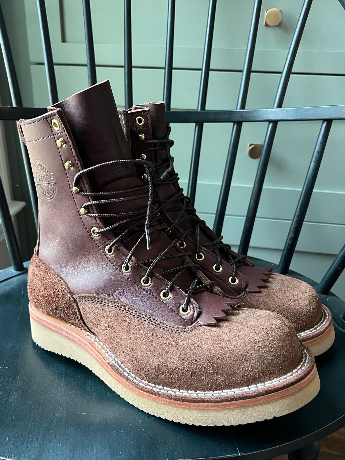 Photo by goblutes on June 3, 2023 of the Frank's Boots Rainier in Frank’s Boots/Chocolate Smooth Over Roughout.