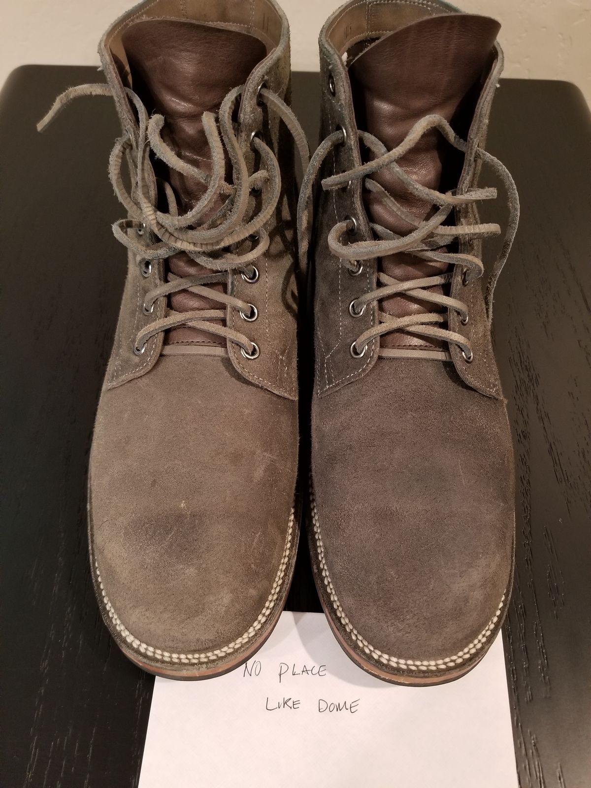 Photo by EzSteve on November 5, 2022 of the Viberg Service Boot in C.F. Stead Anthracite Waxed Roughout.