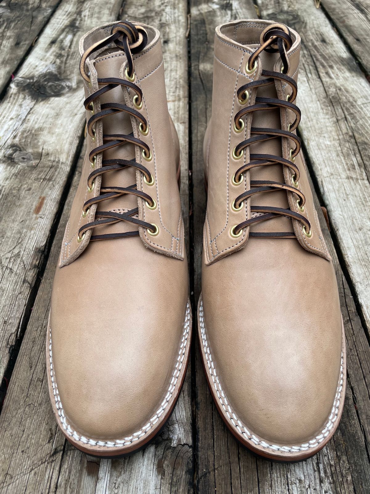 Photo by nareichert on October 4, 2023 of the Viberg Service Boot in Maryam Fango Horsebutt.