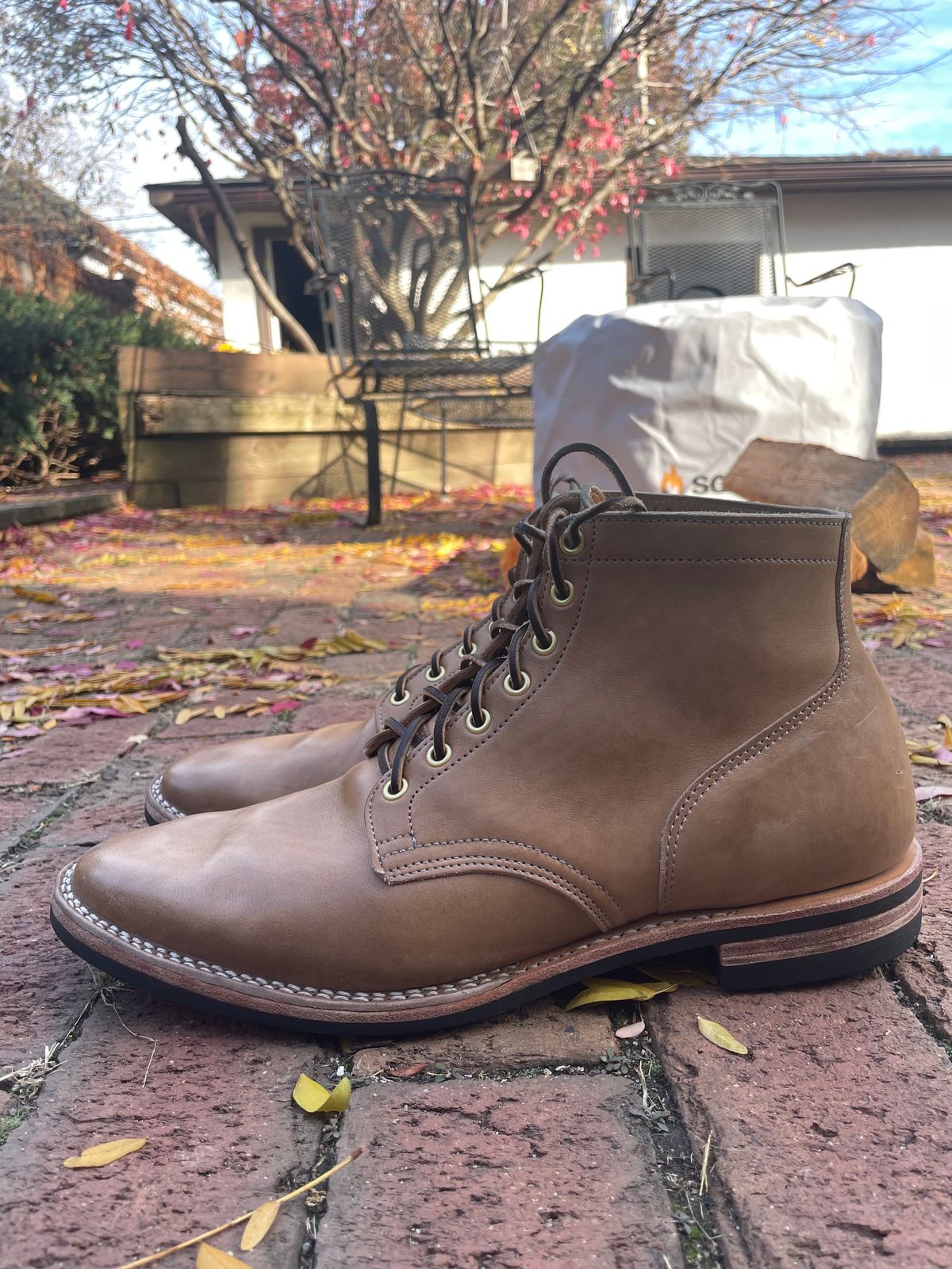 Photo by nareichert on November 3, 2023 of the Viberg Service Boot in Maryam Fango Horsebutt.