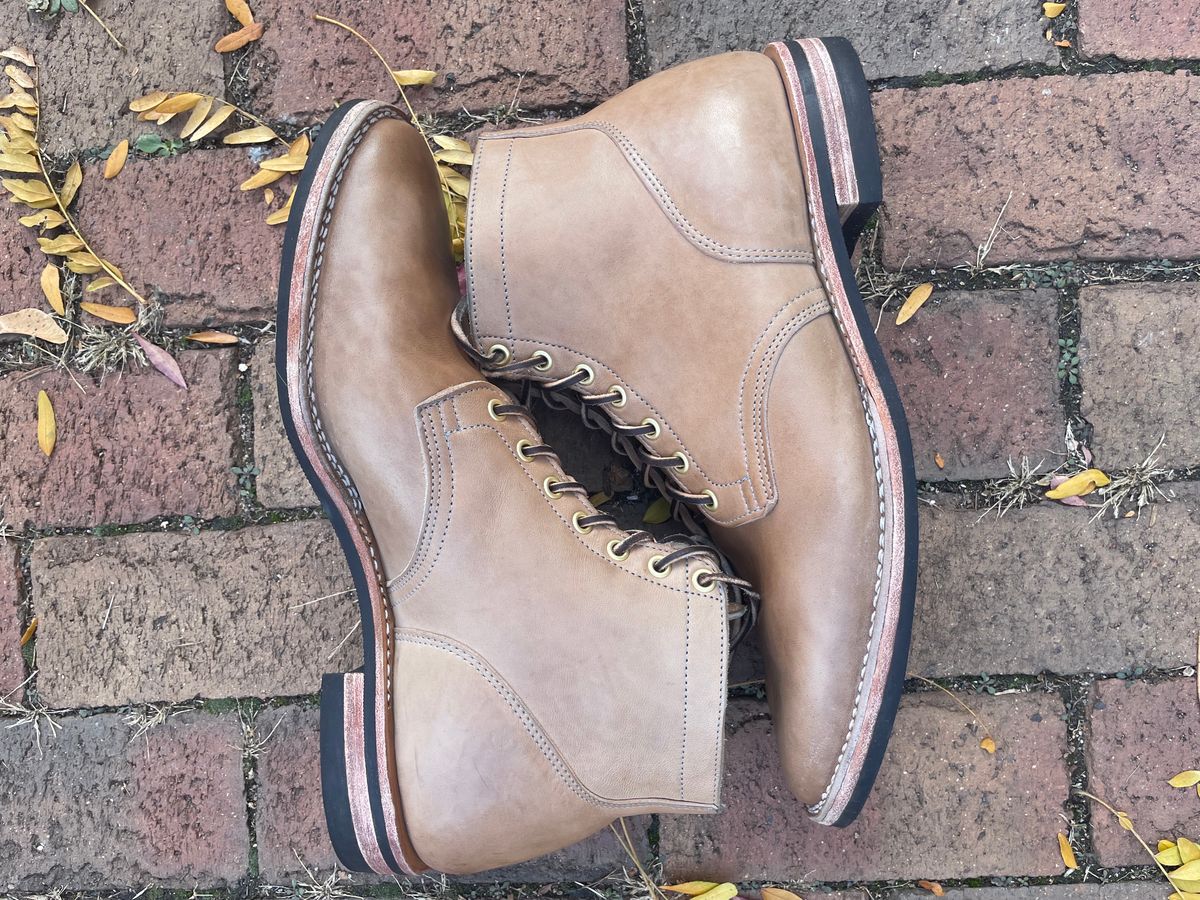 Photo by nareichert on November 3, 2023 of the Viberg Service Boot in Maryam Fango Horsebutt.