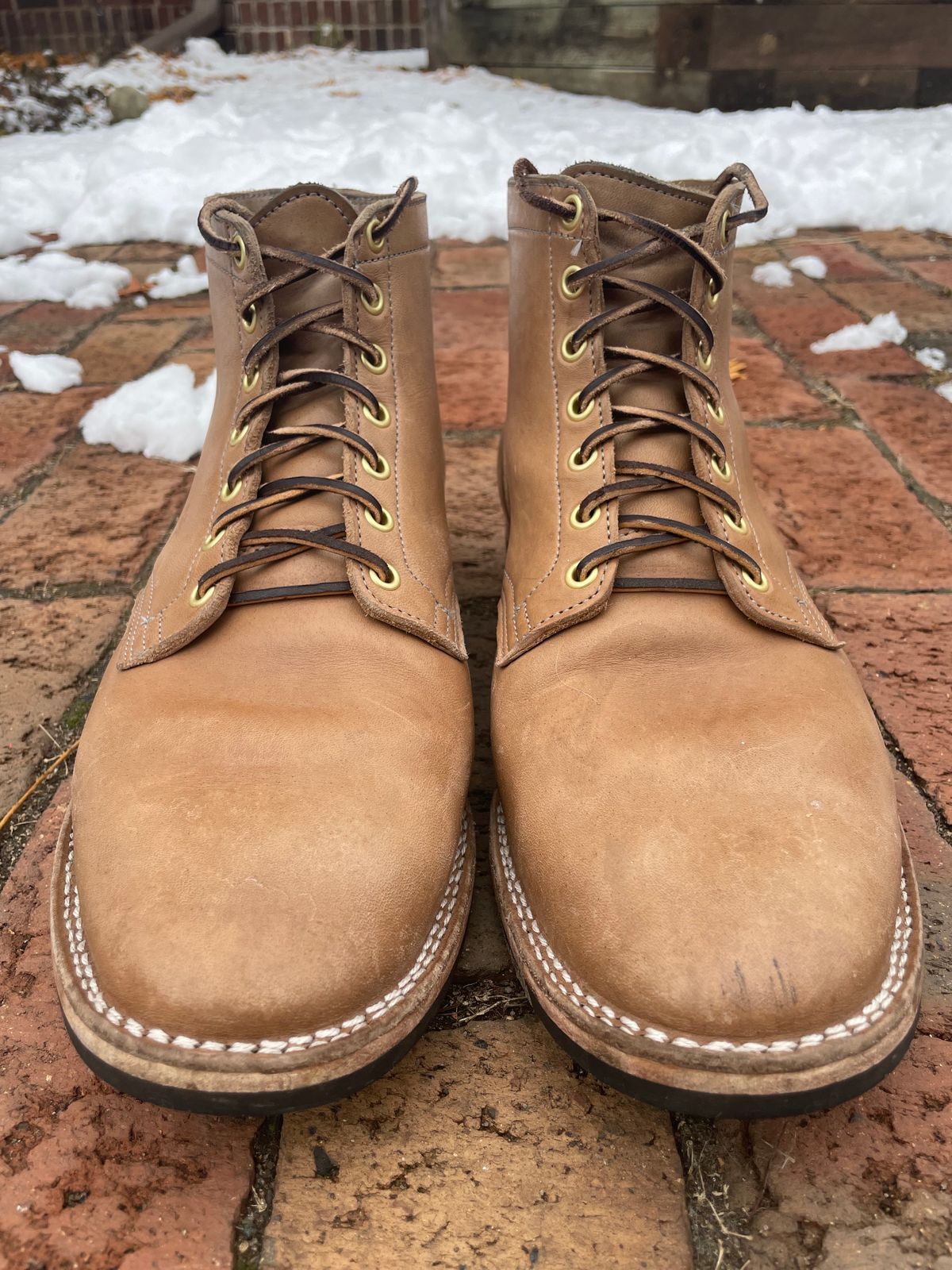 Photo by nareichert on December 6, 2023 of the Viberg Service Boot in Maryam Fango Horsebutt.