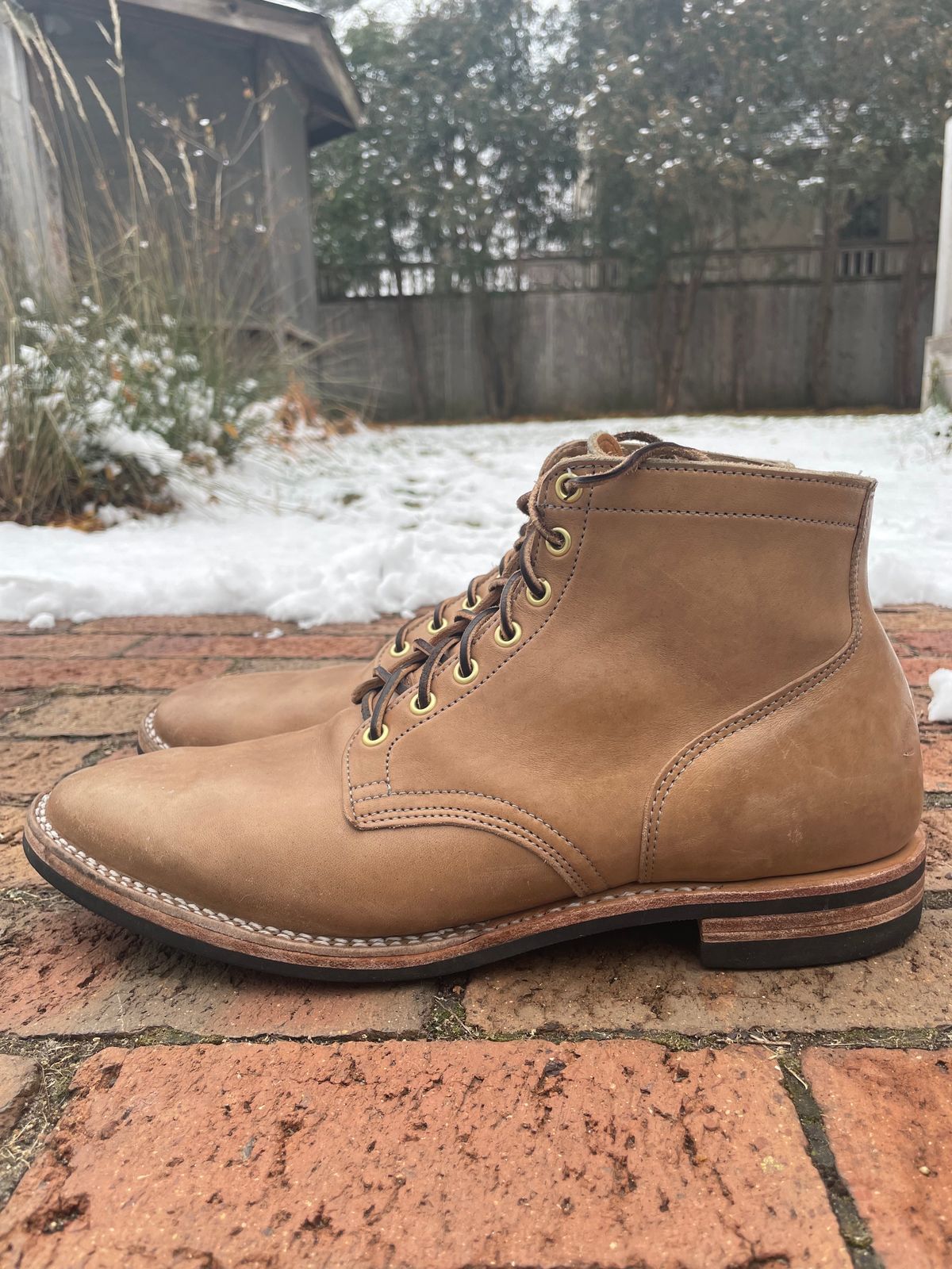 Photo by nareichert on December 6, 2023 of the Viberg Service Boot in Maryam Fango Horsebutt.