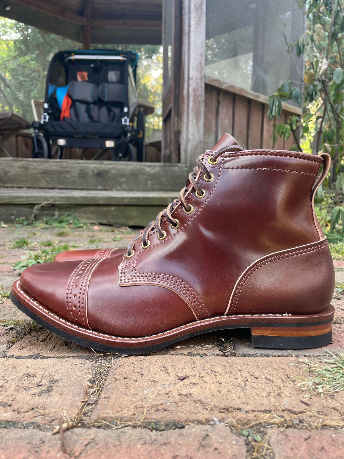 Photo by nareichert on October 1, 2022 of the Wesco Hendrik in Horween Color 4 Shell Cordovan.