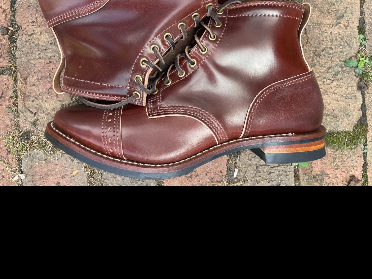 Photo by nareichert on October 1, 2022 of the Wesco Hendrik in Horween Color 4 Shell Cordovan.